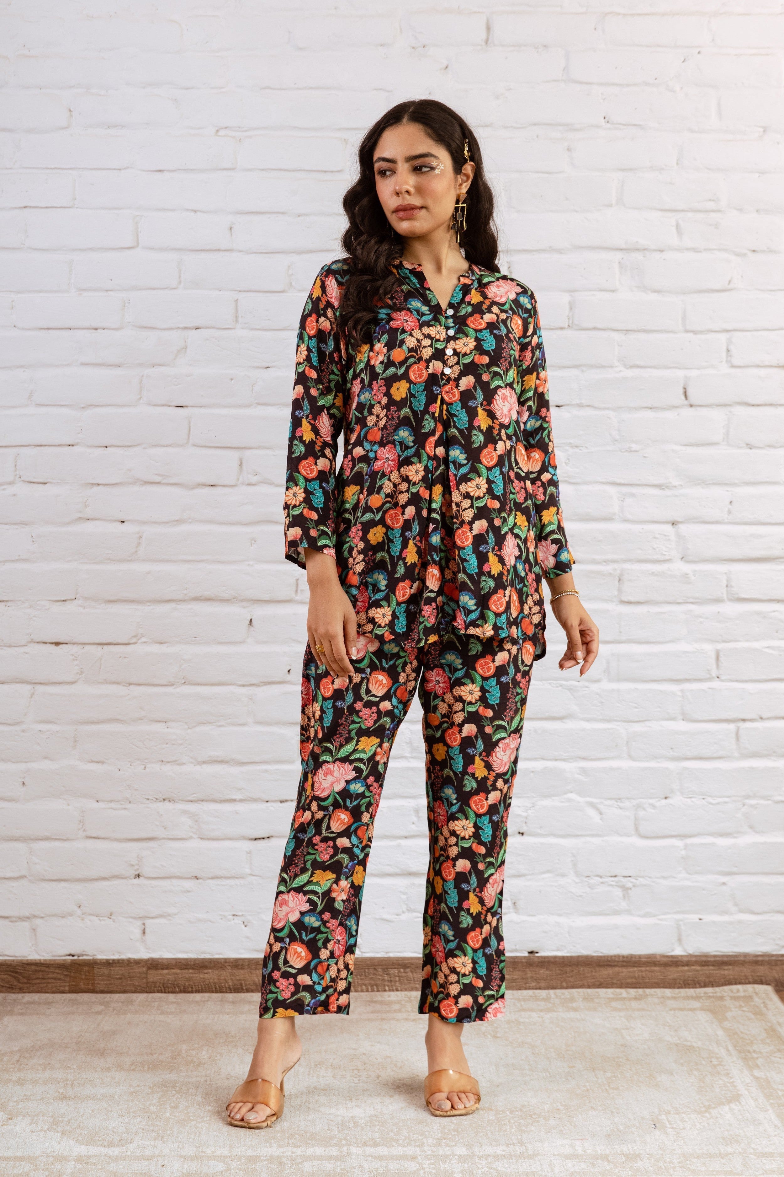 Women Muslin Multicolor Floral Print Co-Ord Set
