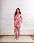 Artistic Painted Pink Blush Co-ord Set – Bold and Beautiful - Hukum Jaipur