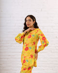 Radiant Yellow Floral Muslin Co-ord Set - Hukum Jaipur