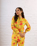 Radiant Yellow Floral Muslin Co-ord Set - Hukum Jaipur