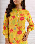 Radiant Yellow Floral Muslin Co-ord Set - Hukum Jaipur