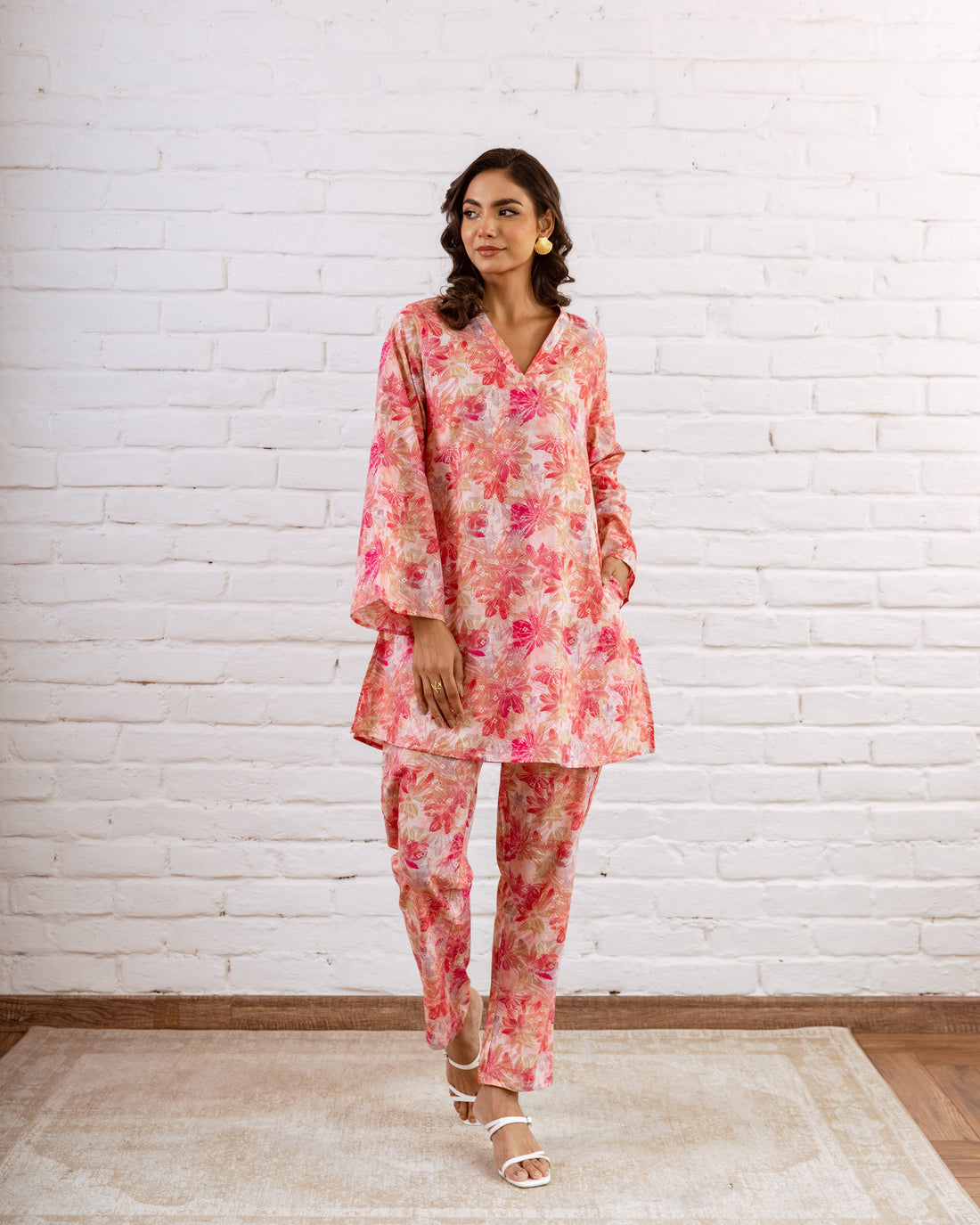 Blush Pink Co-ord Set – Delicate and Stylish Cotton Ensemble - Hukum Jaipur