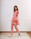 Blush Pink Co-ord Set – Delicate and Stylish Cotton Ensemble - Hukum Jaipur