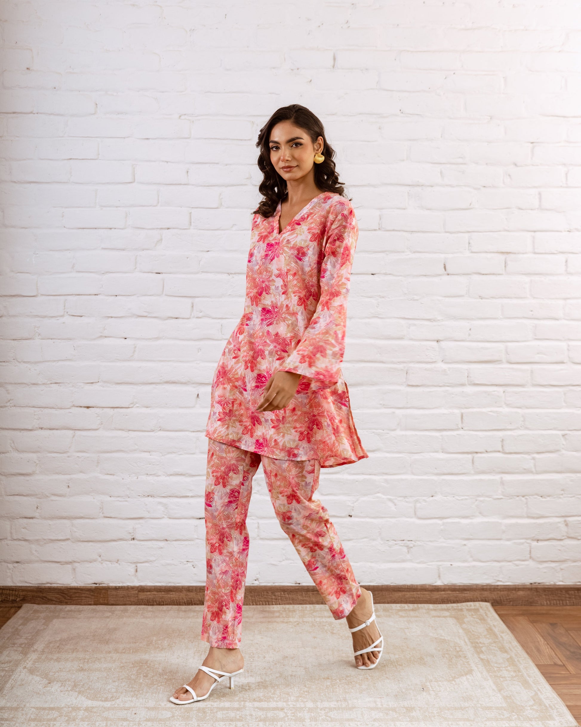 Blush Pink Co-ord Set – Delicate and Stylish Cotton Ensemble - Hukum Jaipur