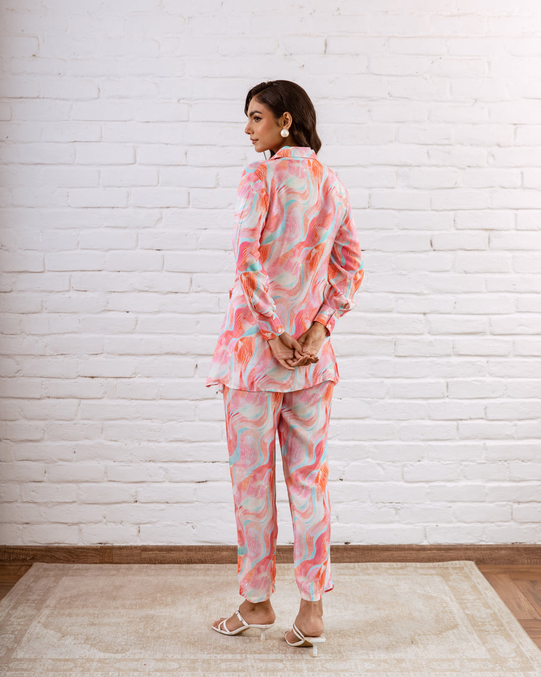 Playful Pink Abstract Muslin Co-ord Set - Hukum Jaipur