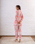 Playful Pink Abstract Muslin Co-ord Set - Hukum Jaipur