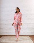 Playful Pink Abstract Muslin Co-ord Set - Hukum Jaipur