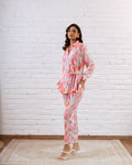 Playful Pink Abstract Muslin Co-ord Set - Hukum Jaipur