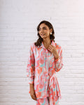 Playful Pink Abstract Muslin Co-ord Set - Hukum Jaipur