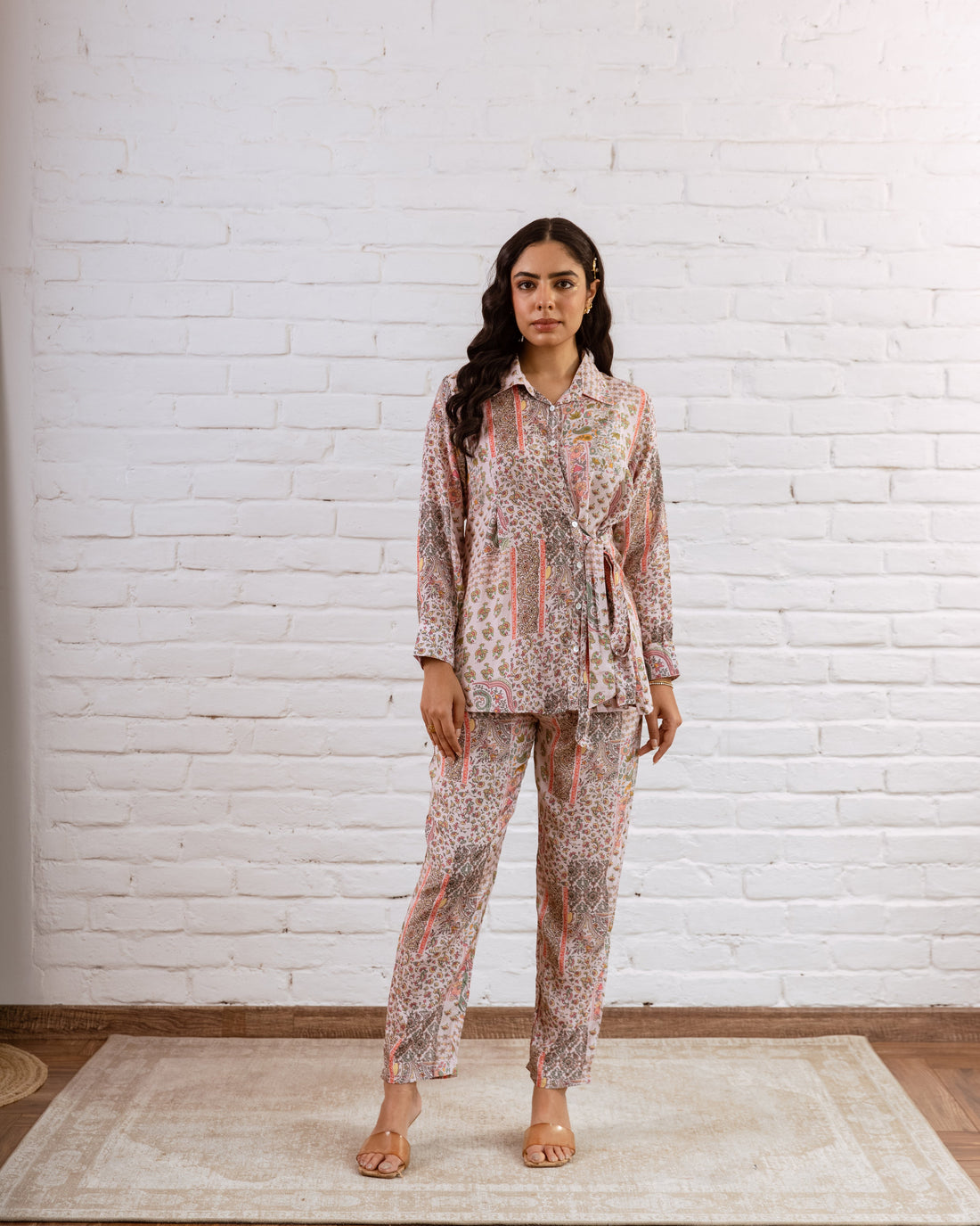 Bohemian Patchwork Pink Muslin Co-ord Set - Hukum Jaipur