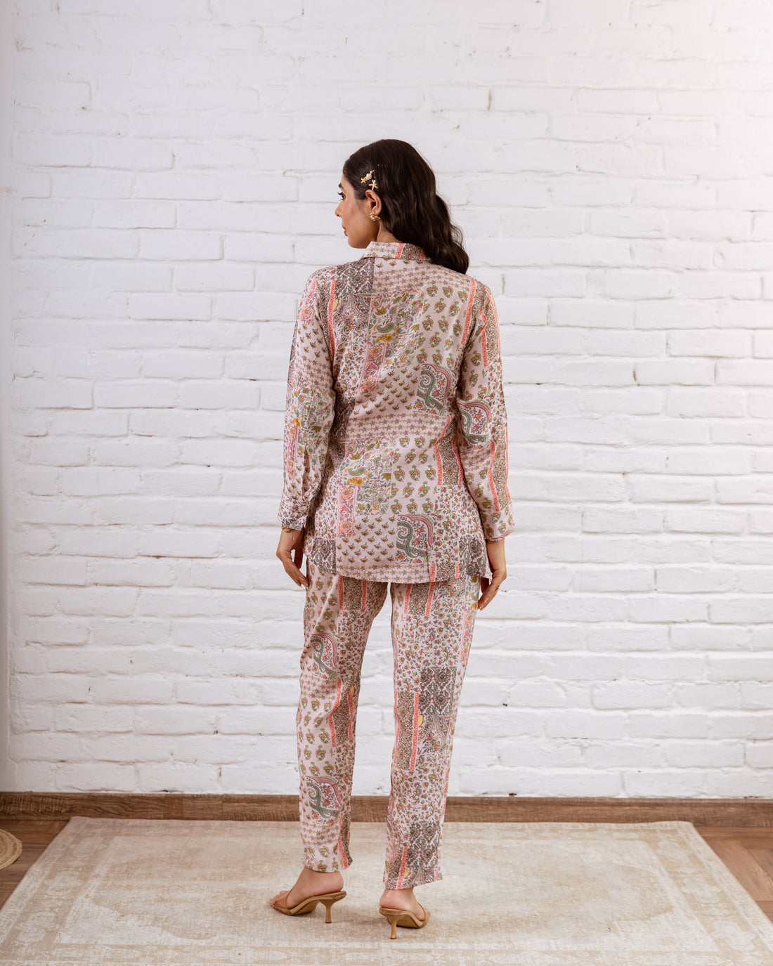 Bohemian Patchwork Pink Muslin Co-ord Set - Hukum Jaipur