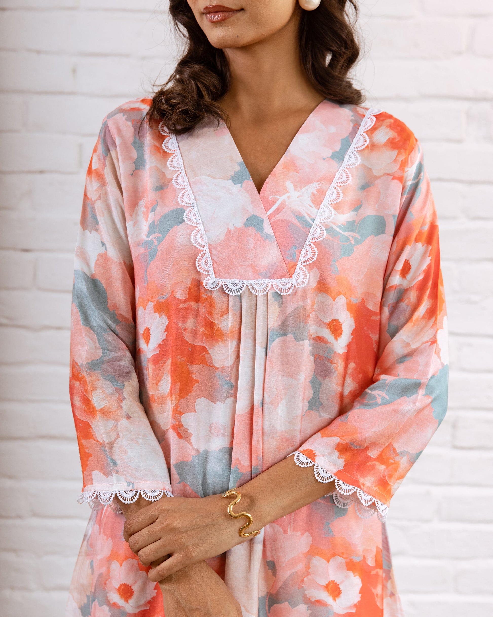 Ethereal Multi-Color Abstract Muslin Co-ord Set - Hukum Jaipur