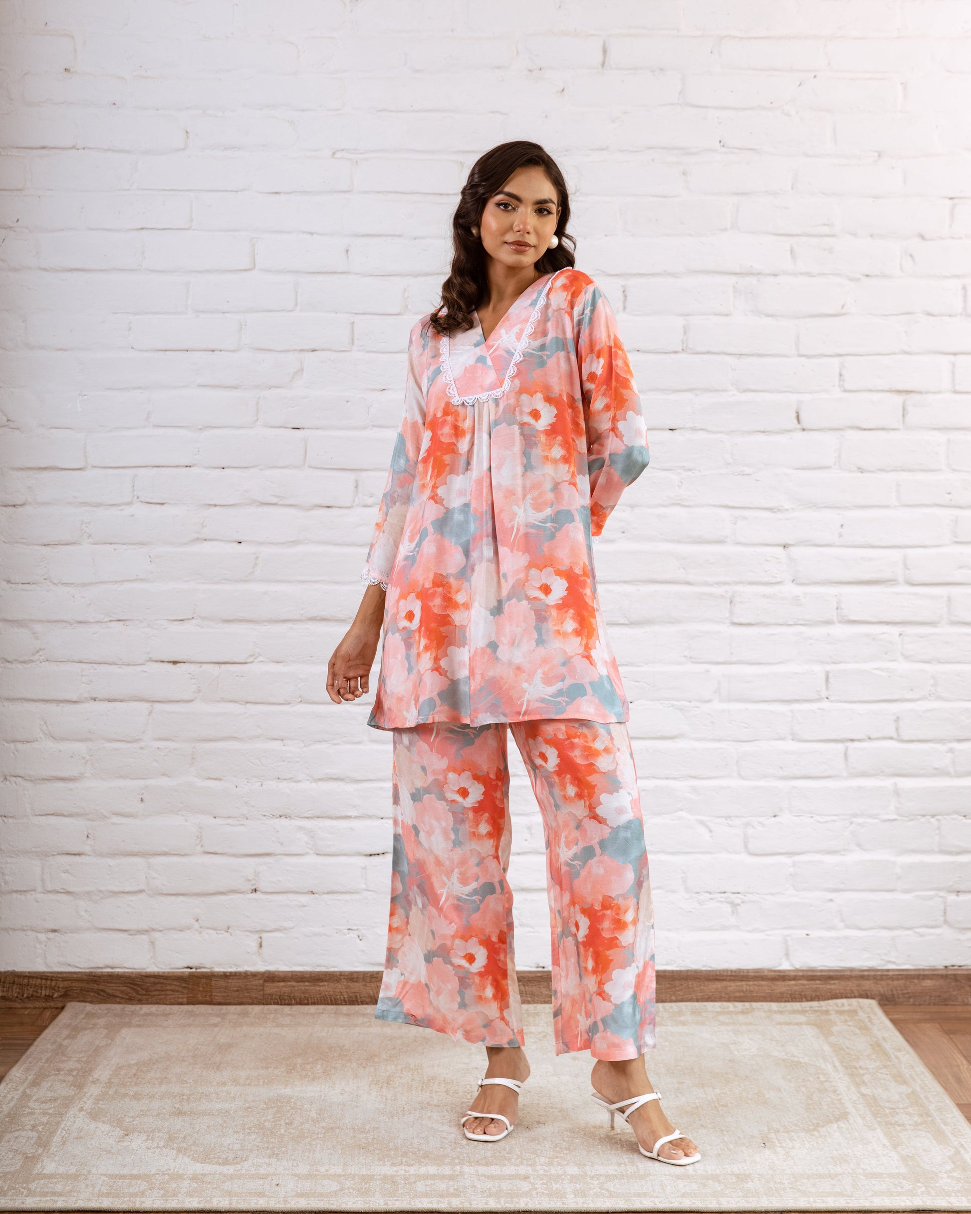 Ethereal Multi-Color Abstract Muslin Co-ord Set - Hukum Jaipur