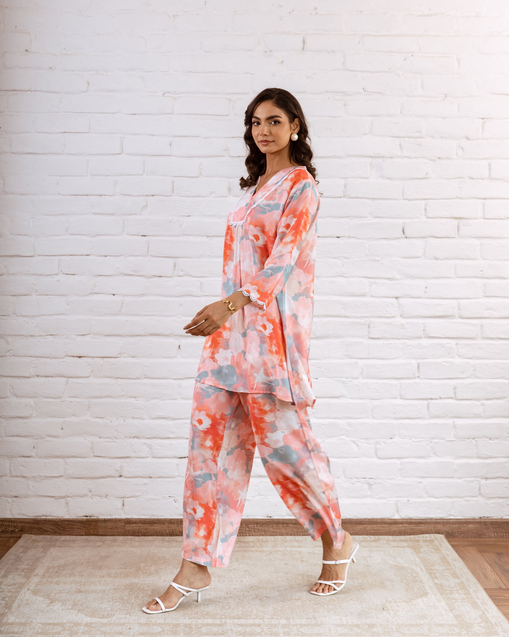 Ethereal Multi-Color Abstract Muslin Co-ord Set - Hukum Jaipur