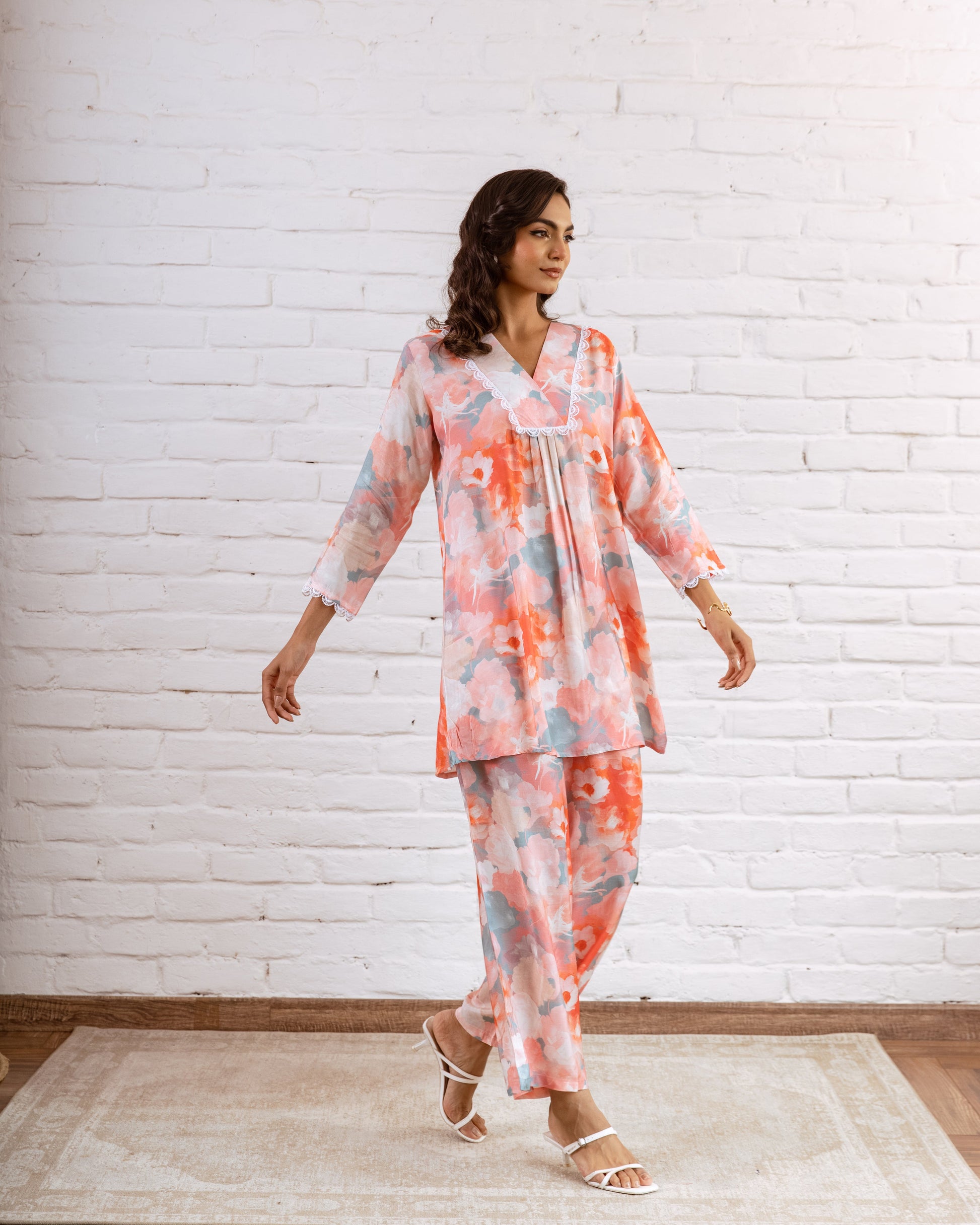 Ethereal Multi-Color Abstract Muslin Co-ord Set - Hukum Jaipur