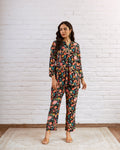 Bold Black Muslin Floral Print Co-ord Set - Hukum Jaipur