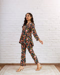 Bold Black Muslin Floral Print Co-ord Set - Hukum Jaipur