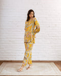 Rustic Mustard Floral Muslin Co-ord Set - Hukum Jaipur