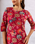 Scarlet Symphony Red Floral Print Cotton Co-ord Set - Hukum Jaipur