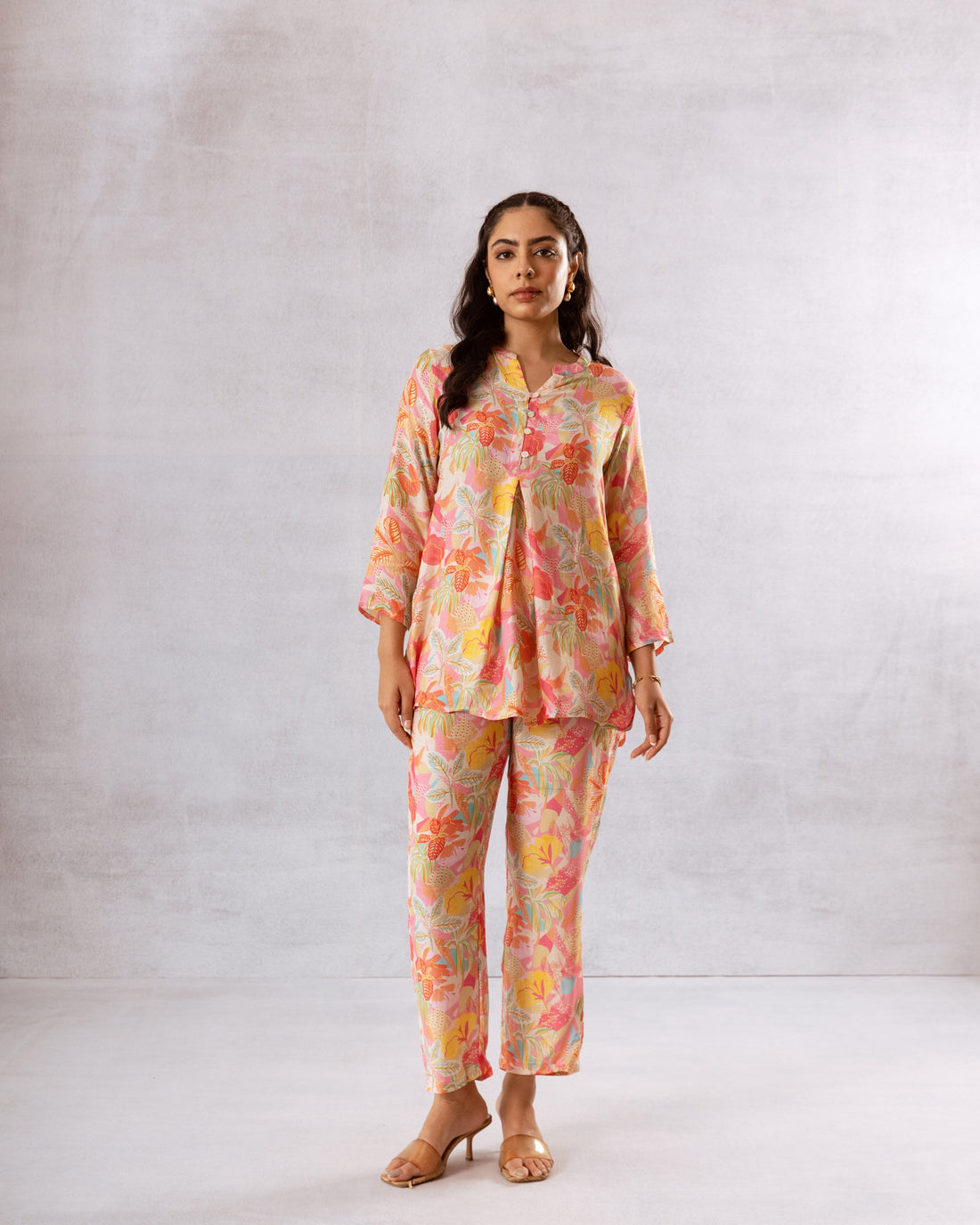 Ethereal Offwhite Floral Muslin Co-ord Set - Hukum Jaipur