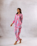 Blush-Toned Bubble Pink Muslin Co-ord Set - Hukum Jaipur