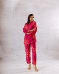 Enchanting Purple Pleated Sleeves Muslin Co-ord Set - Hukum Jaipur