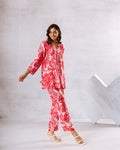 Passionate Red Muslin Co-ord Set - Hukum Jaipur