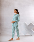 Playful Blue Cotton Geometric Dotted Co-ord Set - Hukum Jaipur