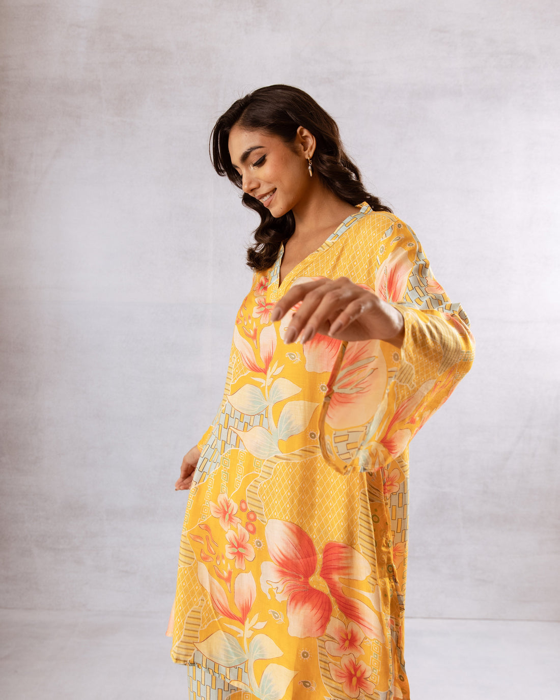 Sunny Yellow Muslin Loose Fit Co-ord Set - Hukum Jaipur