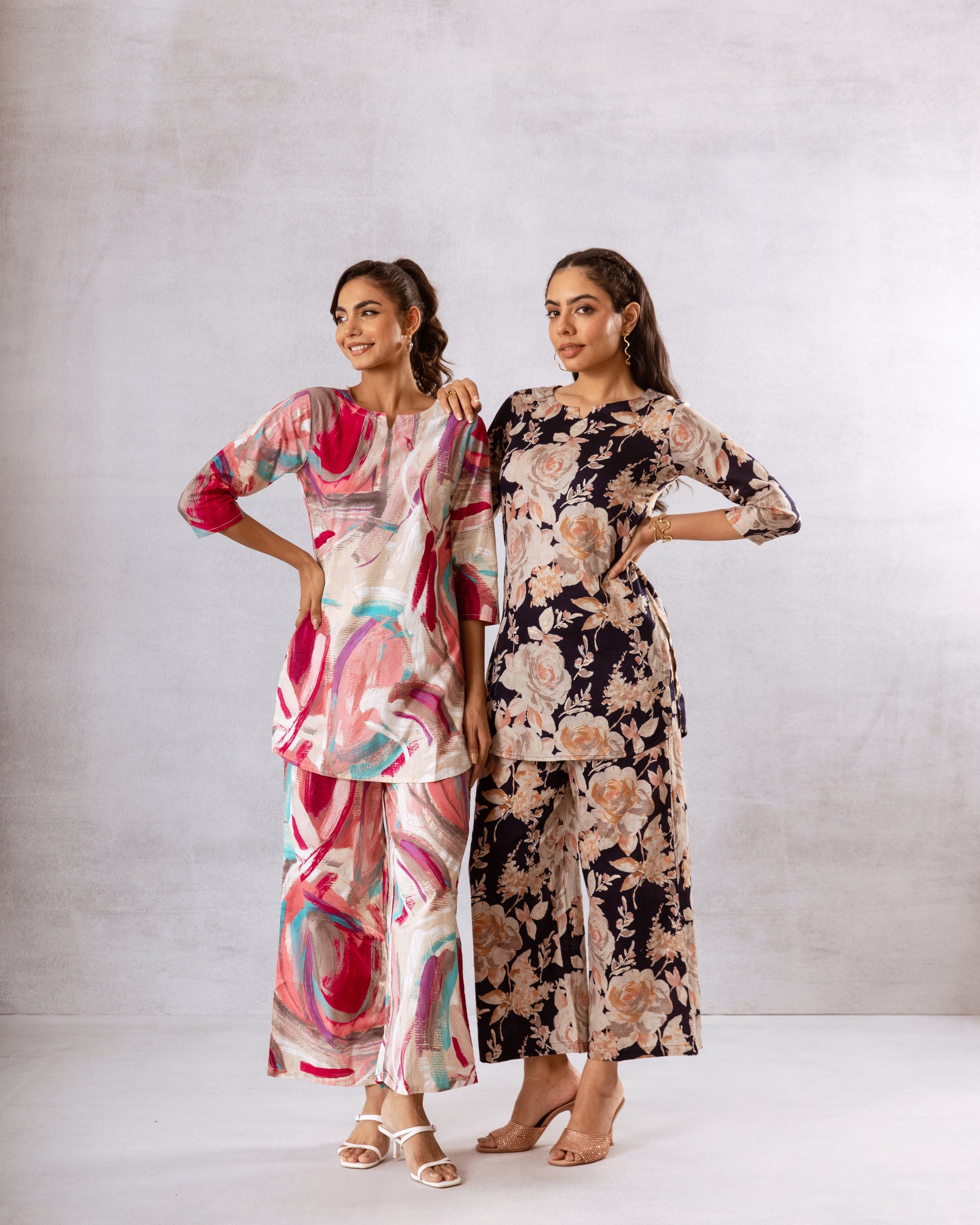 Vivid Whirl: Multi-Color Abstract Print Co-ord Set - Hukum Jaipur