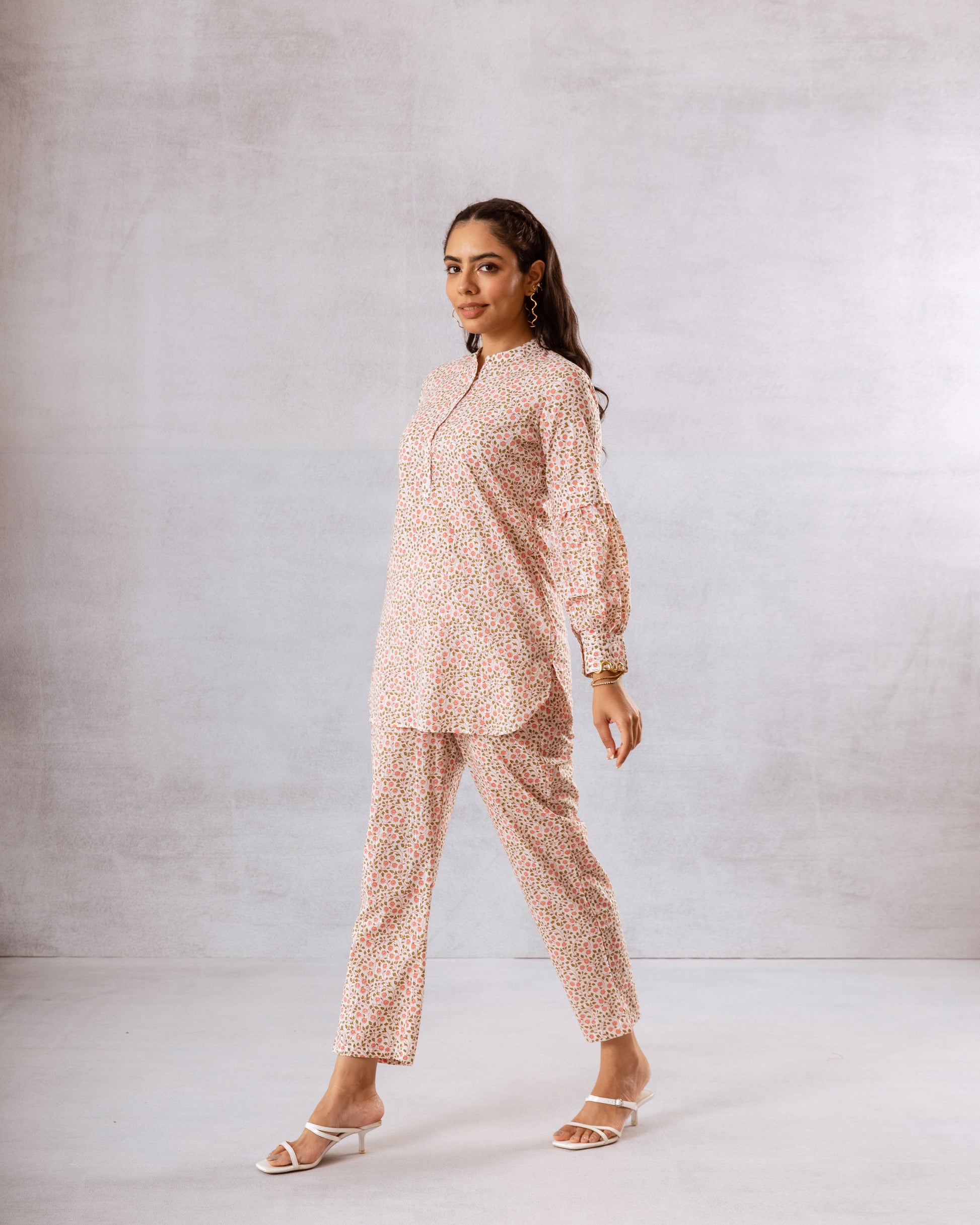 Ethereal White Lurex Cotton Co-ord Set - Hukum Jaipur