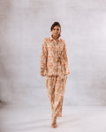 Classic Off-White Cotton Co-ord Set with Front Tie-Ups - Hukum Jaipur