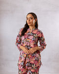 Noir Black Cotton Floral Print Co-ord Set - Hukum Jaipur