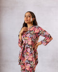 Noir Black Cotton Floral Print Co-ord Set - Hukum Jaipur