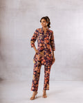 Navy Botanica: Cotton Botanical Print Co-ord Set - Hukum Jaipur