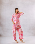 Feminine Flourish: Pink Floral Co-ord Set - Hukum Jaipur