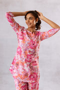 Feminine Flourish: Pink Floral Co-ord Set - Hukum Jaipur