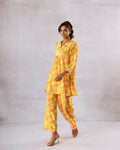 Lively Yellow Floral Muslin Co-ord Set - Hukum Jaipur