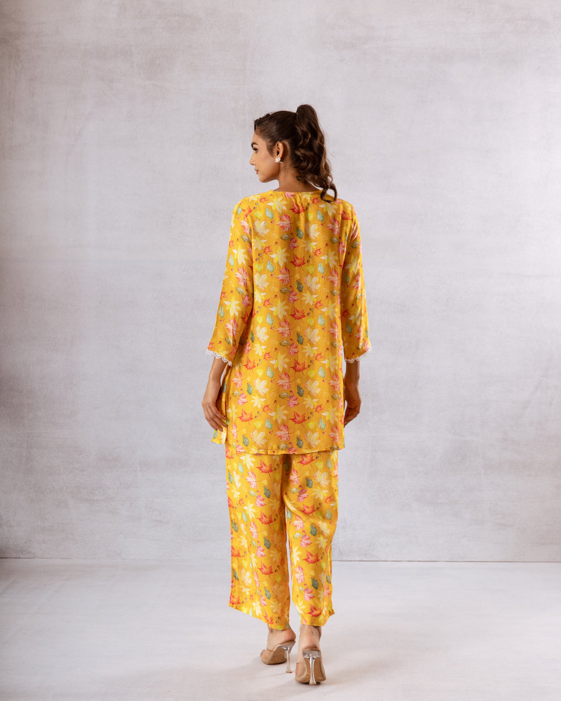 Lively Yellow Floral Muslin Co-ord Set - Hukum Jaipur