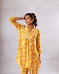 Lively Yellow Floral Muslin Co-ord Set - Hukum Jaipur