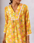 Lively Yellow Floral Muslin Co-ord Set - Hukum Jaipur