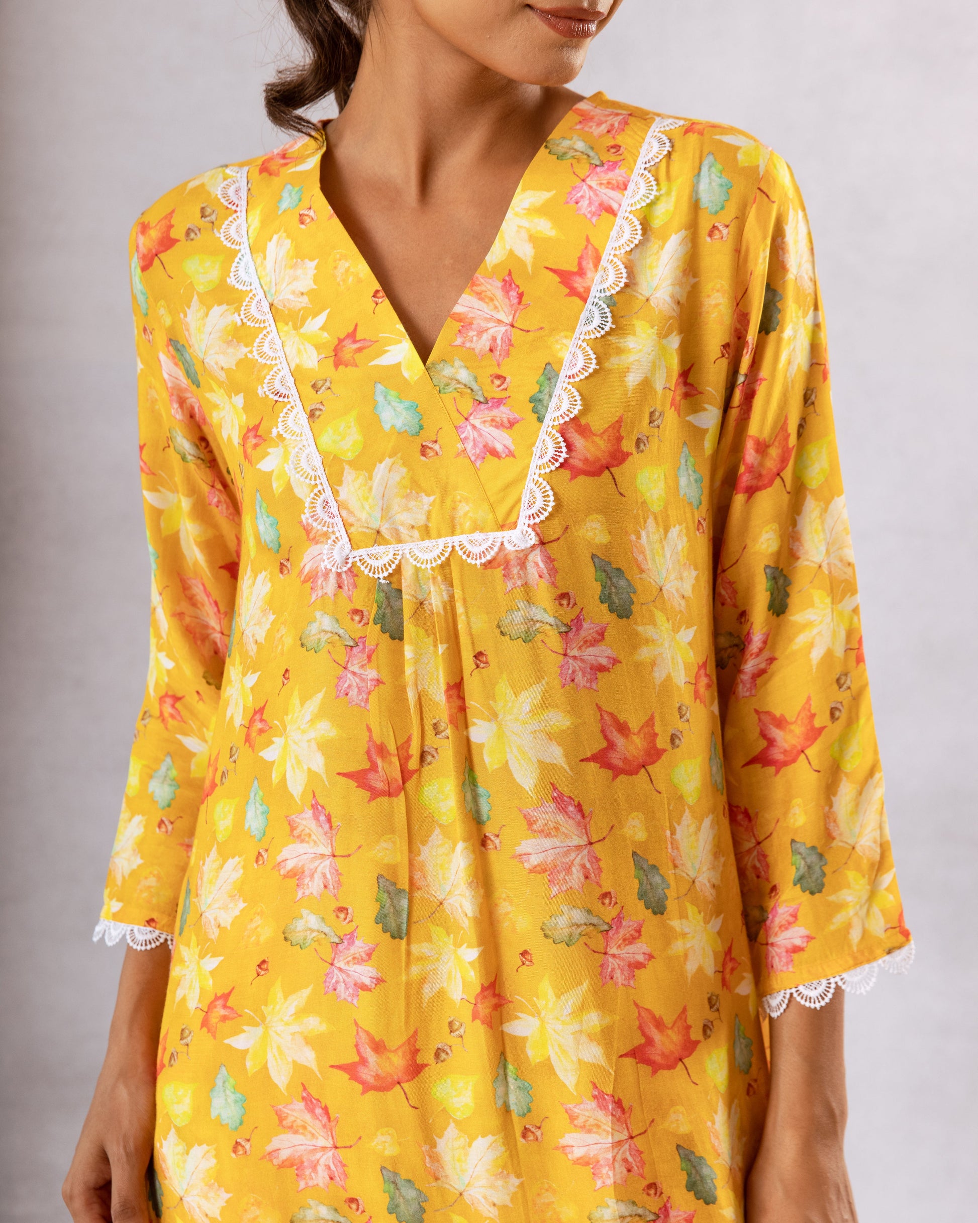 Lively Yellow Floral Muslin Co-ord Set - Hukum Jaipur