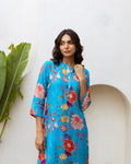 Azure Drift: Blue Muslin Co-ord Set - Hukum Jaipur