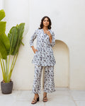 Urban Calm: Grey Cotton Co-ord Set - Hukum Jaipur