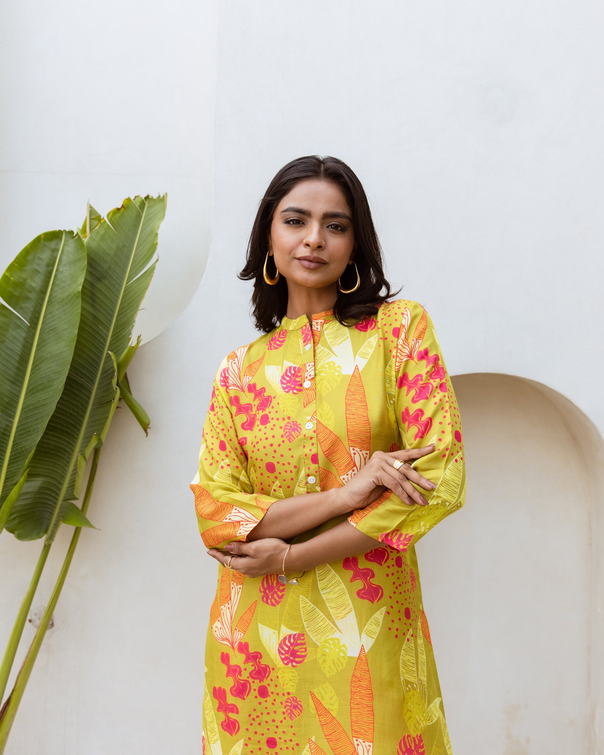 Enchanted Grove: Green Floral Muslin Co-ord Set - Hukum Jaipur