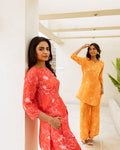 Passionate Red Muslin Floral Co-ord - Hukum Jaipur