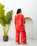 Passionate Red Muslin Floral Co-ord - Hukum Jaipur