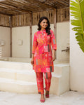 Rosy Essence: Pink Cotton Co-ord Set - Hukum Jaipur