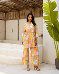 Artful Fusion: Multi-Color Patchwork Co-ord Set - Hukum Jaipur