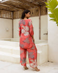 Vibrant Pink Floral Muslin Co-ord - Hukum Jaipur